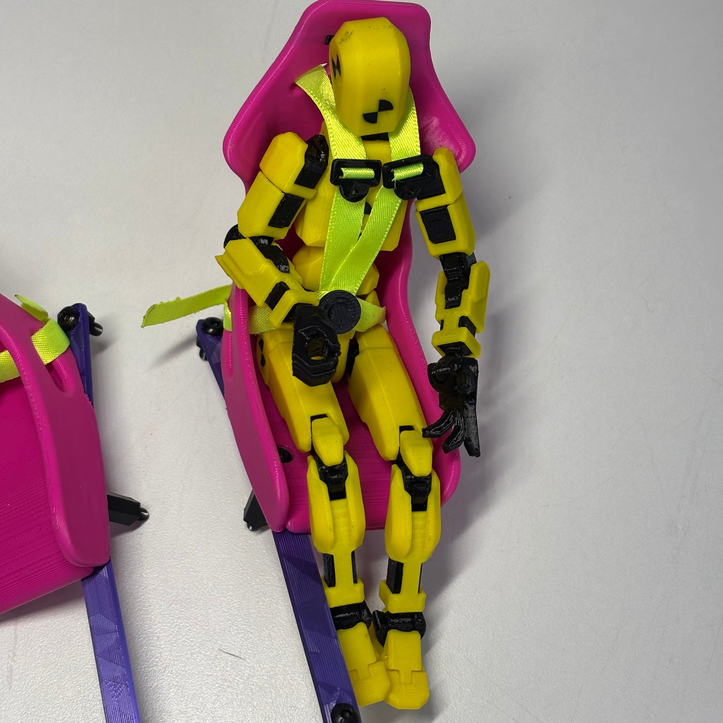 Reve D RDX 3D Printed Recaro Pink Yellow Seat & Driver Side Rails