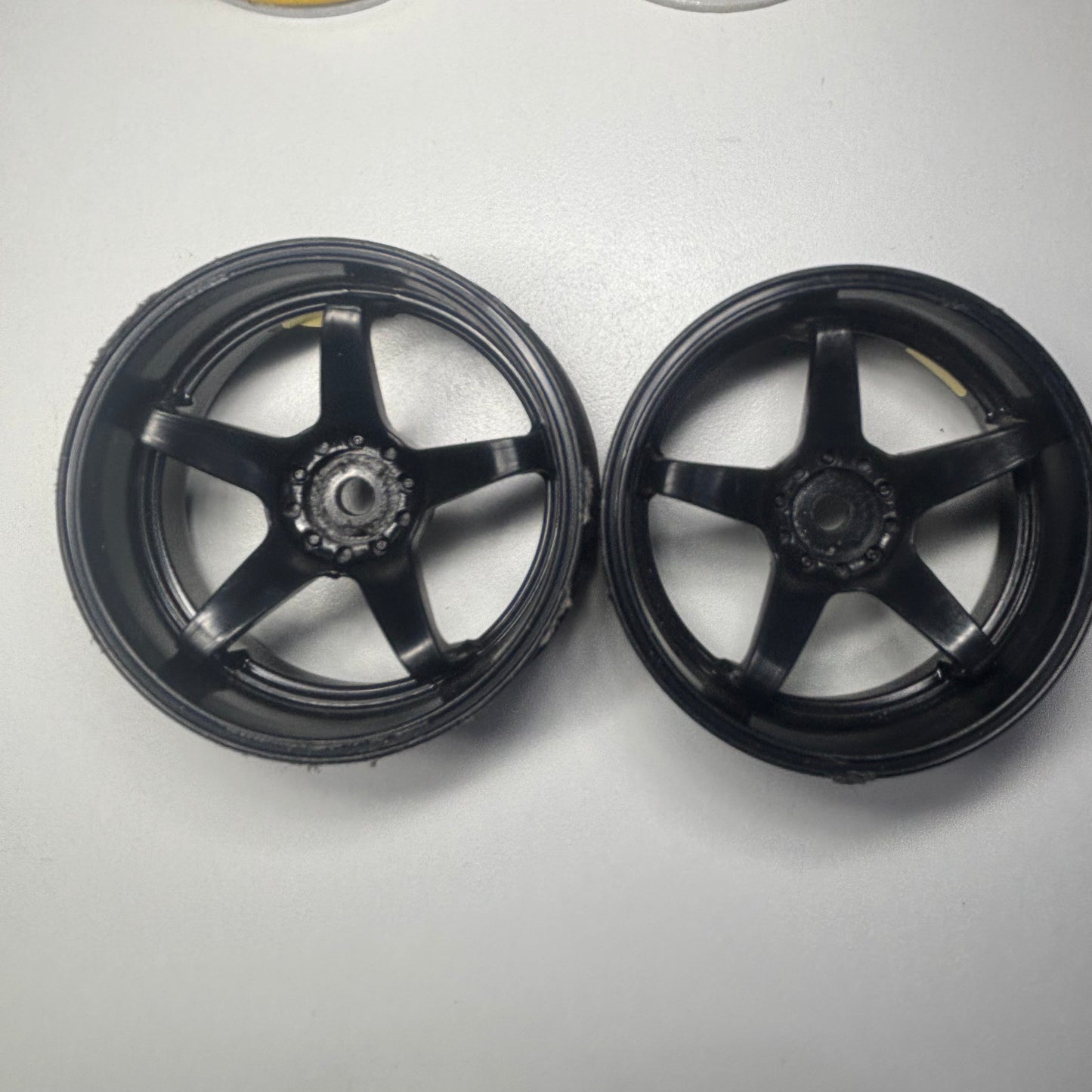Hayate Black Wheel Pair x2 High Traction Gold Dots