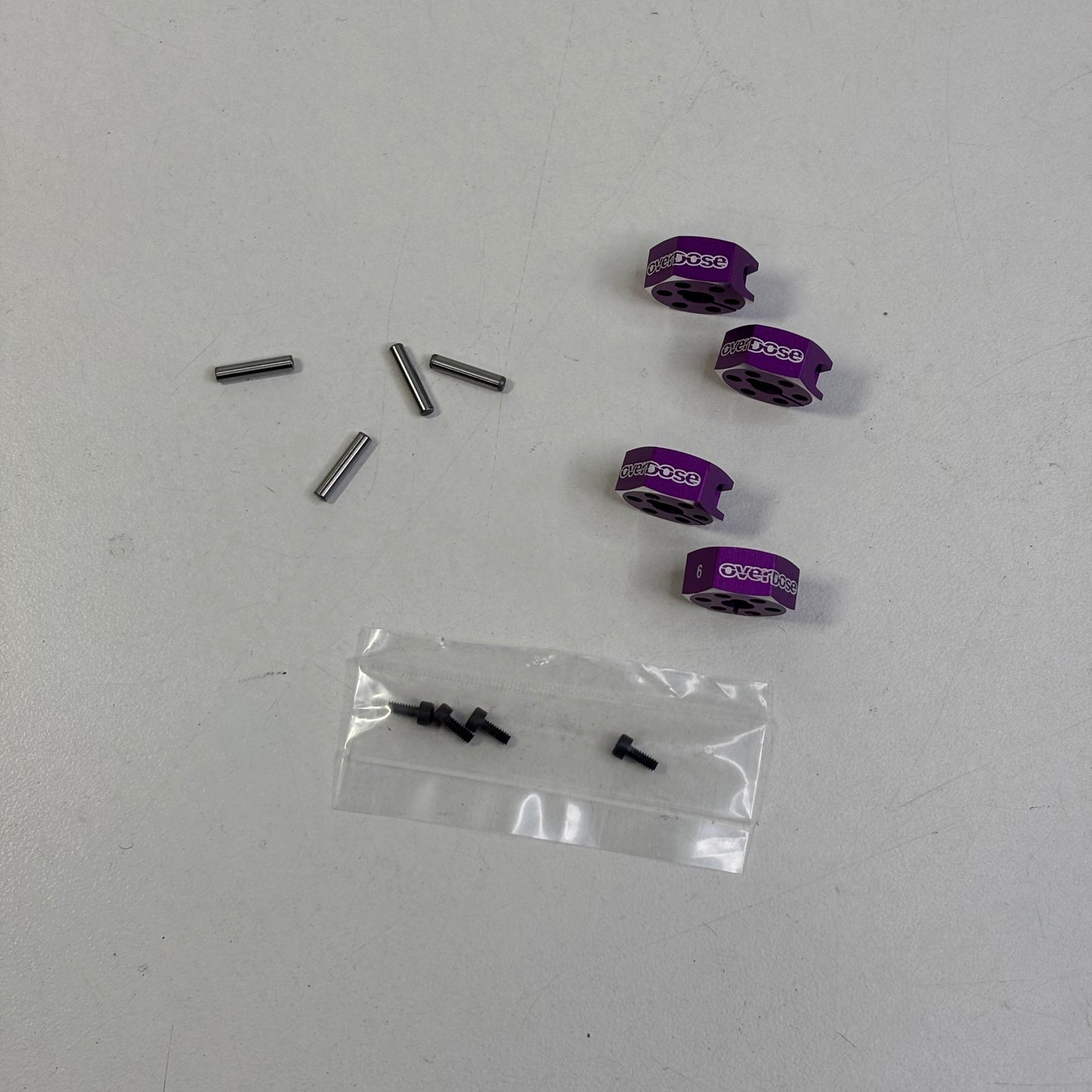 Overdose Purple 6mm Alloy Wheel Hex's