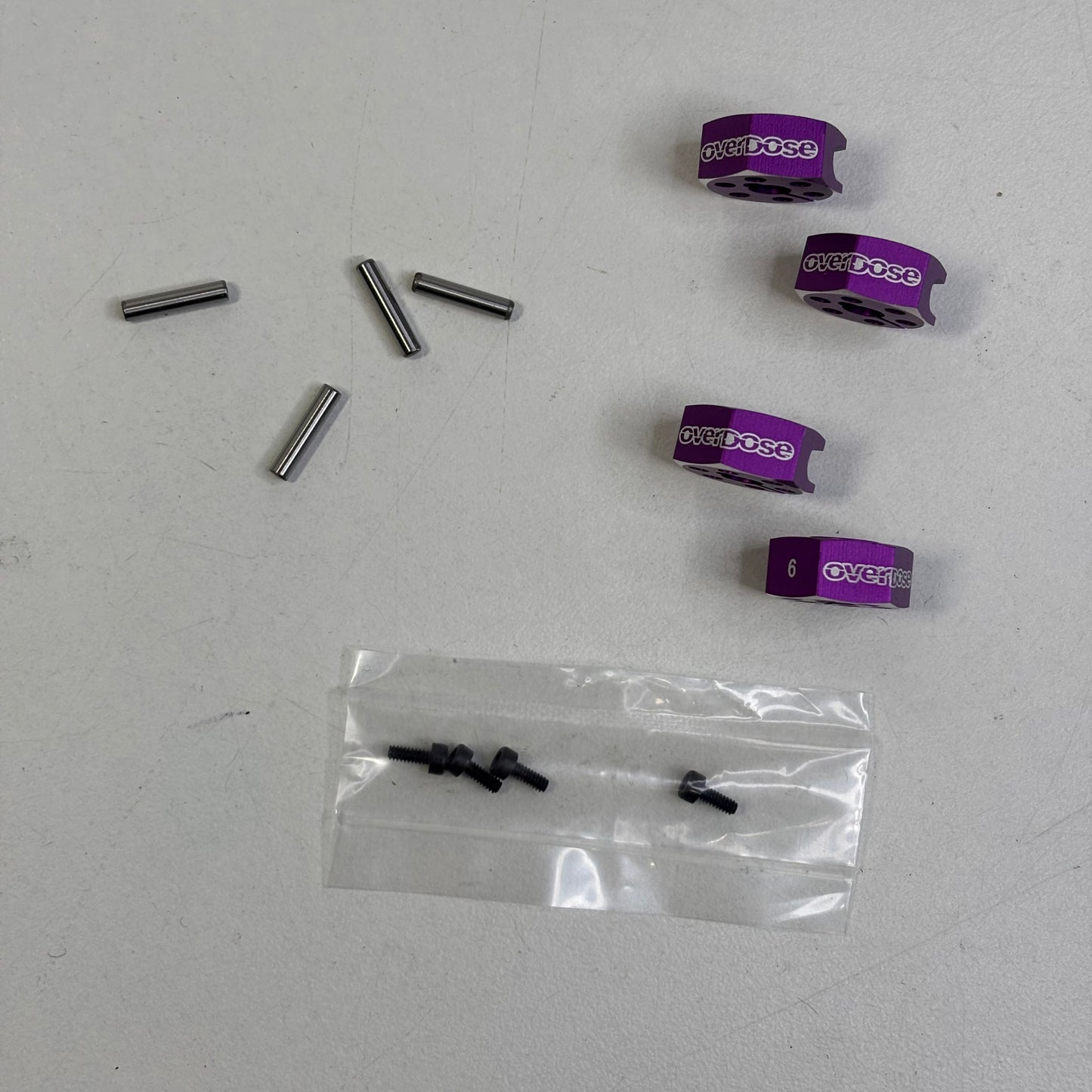 Overdose Purple 6mm Alloy Wheel Hex's