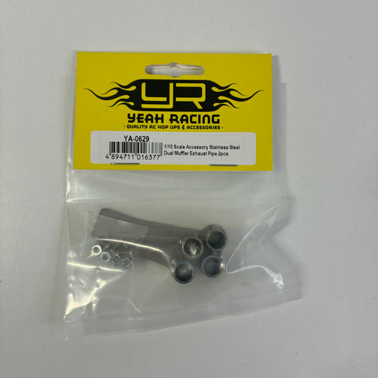 Yeah Racing Alloy 2 Pcs Dual Exhaust Exhaust YA-0629