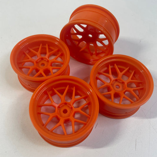HPI Orange Wheels 9mm Offset X4