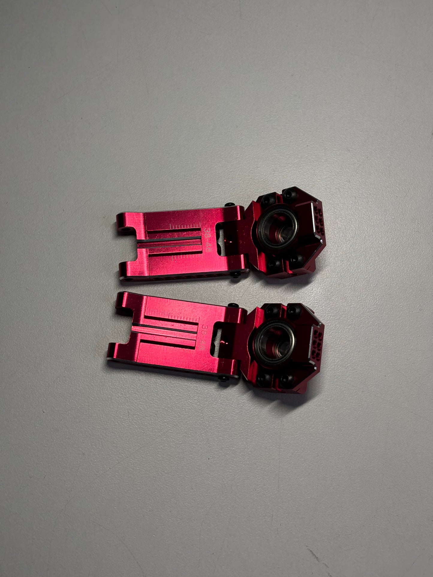 Wrap Up Next Red Alloy Rear Arms & Upright Hubs FGS-2 Free Style Geometry 0767-FD