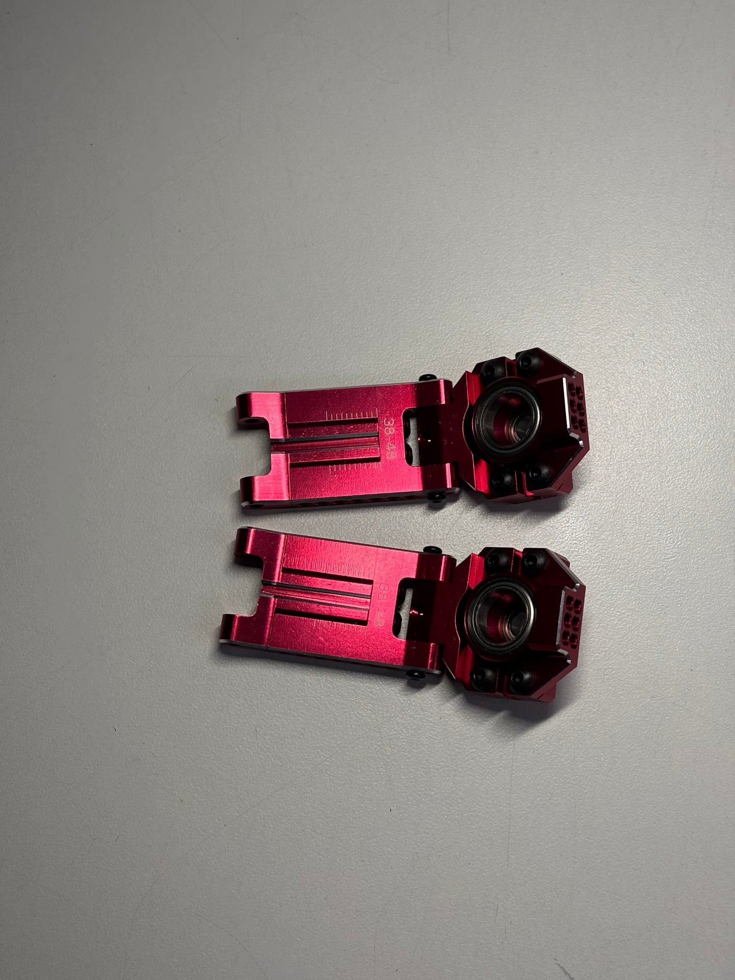 Wrap Up Next Red Alloy Rear Arms & Upright Hubs FGS-2 Free Style Geometry 0767-FD
