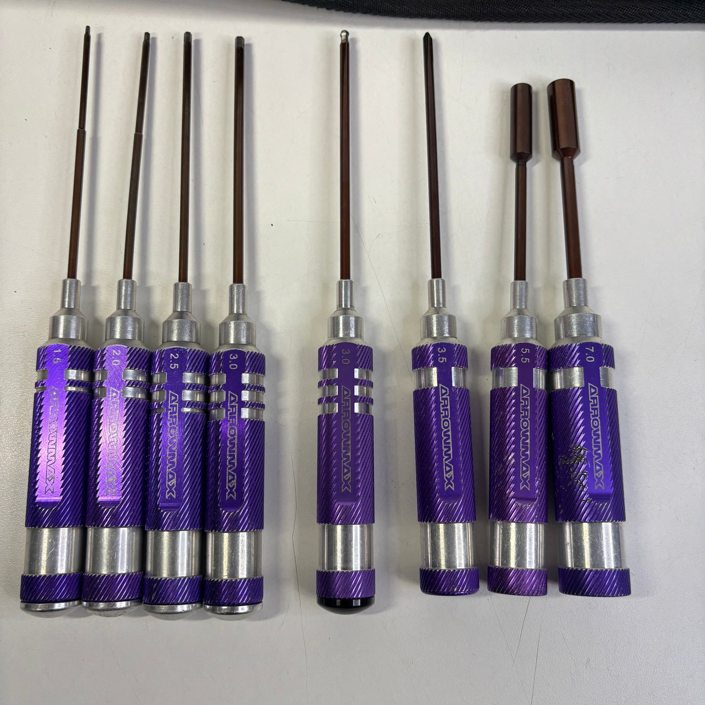 Arrowmax Tool Kit Purple Alloy 1.5-3mm Allen 5.5 & 7.0 Nut Driver 8x Total