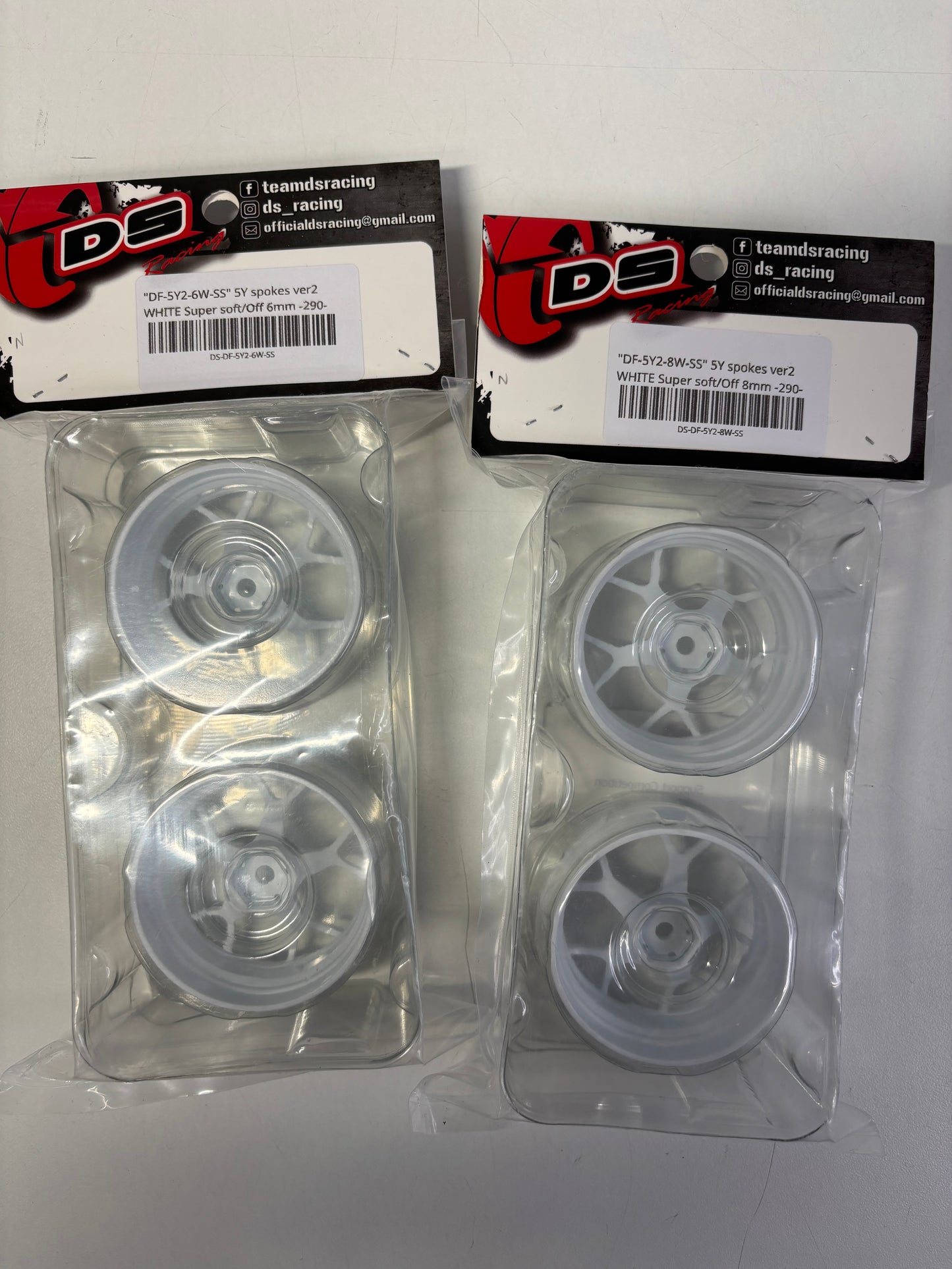 DS Racing White Wheels Offset 6/8 DF-5Y2-6W-SS 5Y