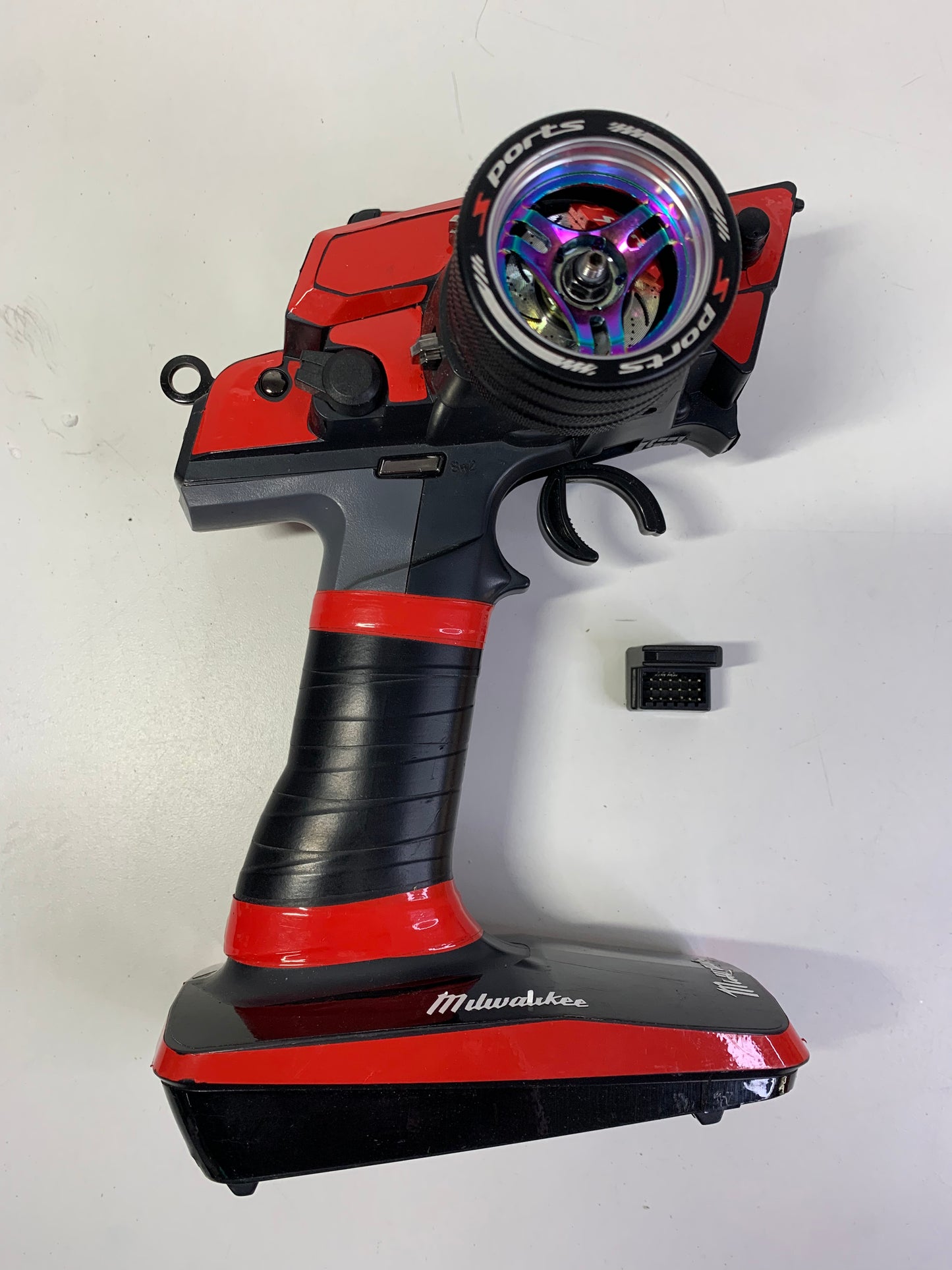 Sanwa MT4S Controller & Receiver Alloy SA3R Wheel Red Black