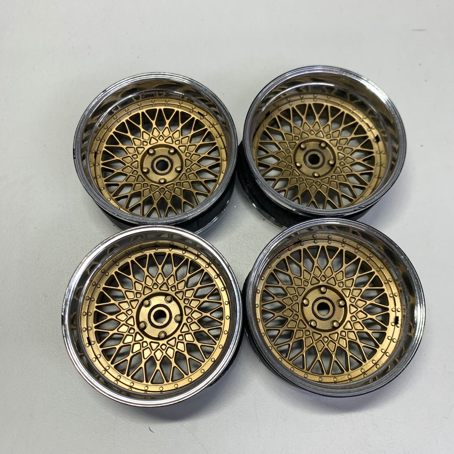 MST Adjustable Offset Wheels Gold Chrome BBS Style Mesh