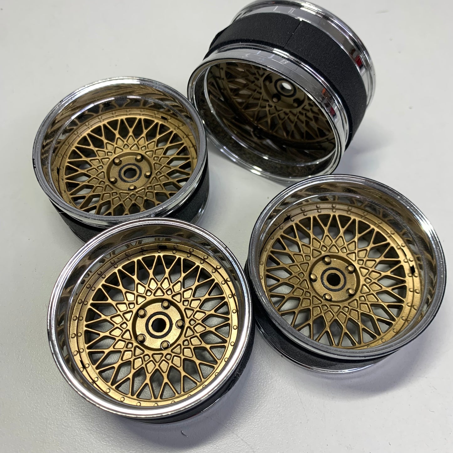 MST Adjustable Offset Wheels Gold Chrome BBS Style Mesh
