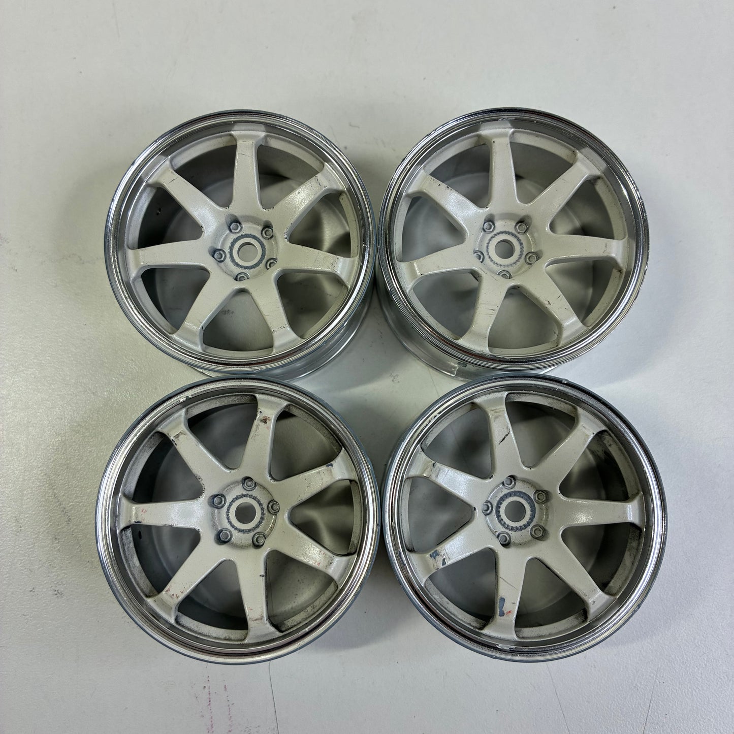 Yokohama AVS Model 7 White Silver Wheels Offset 4/5