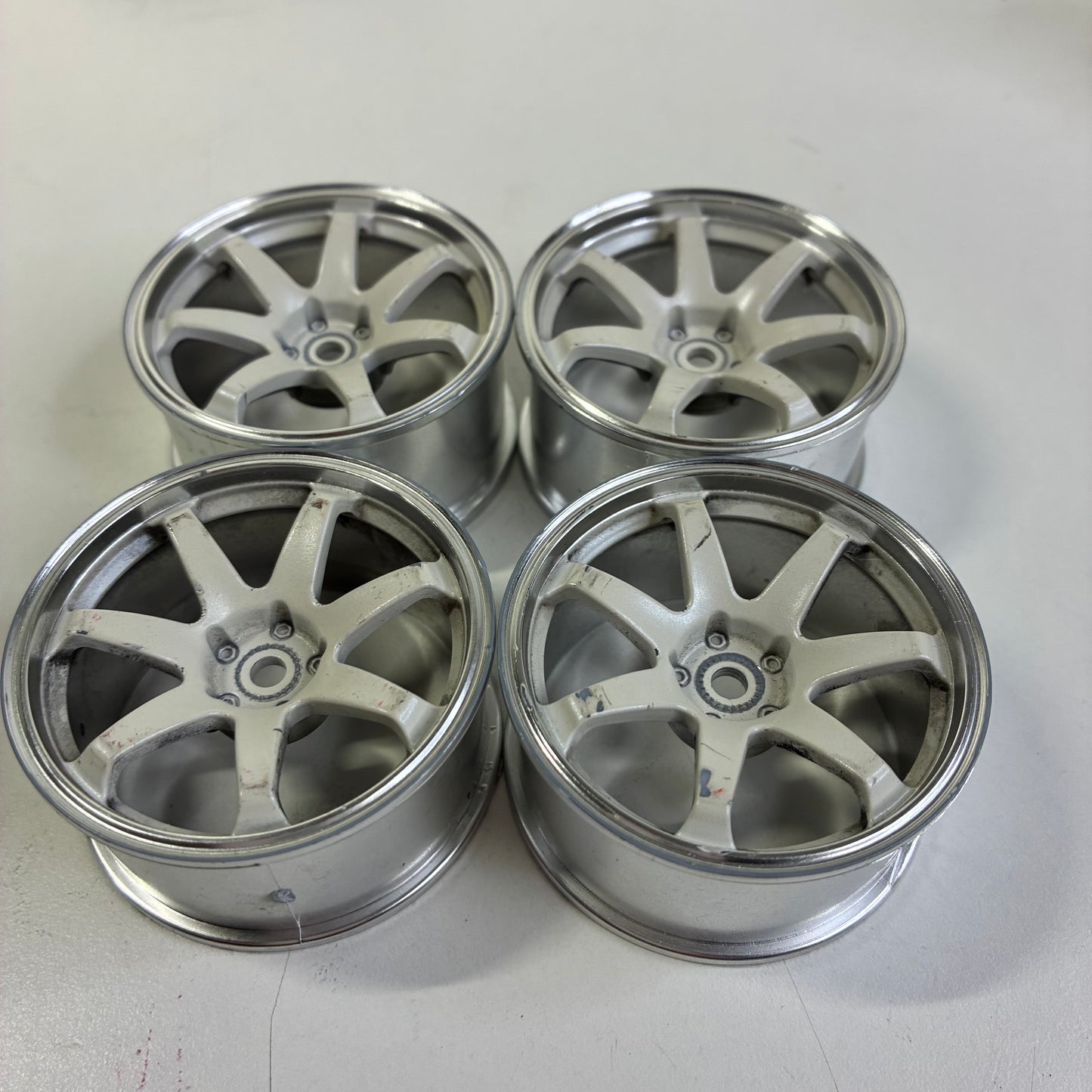 Yokohama AVS Model 7 White Silver Wheels Offset 4/5