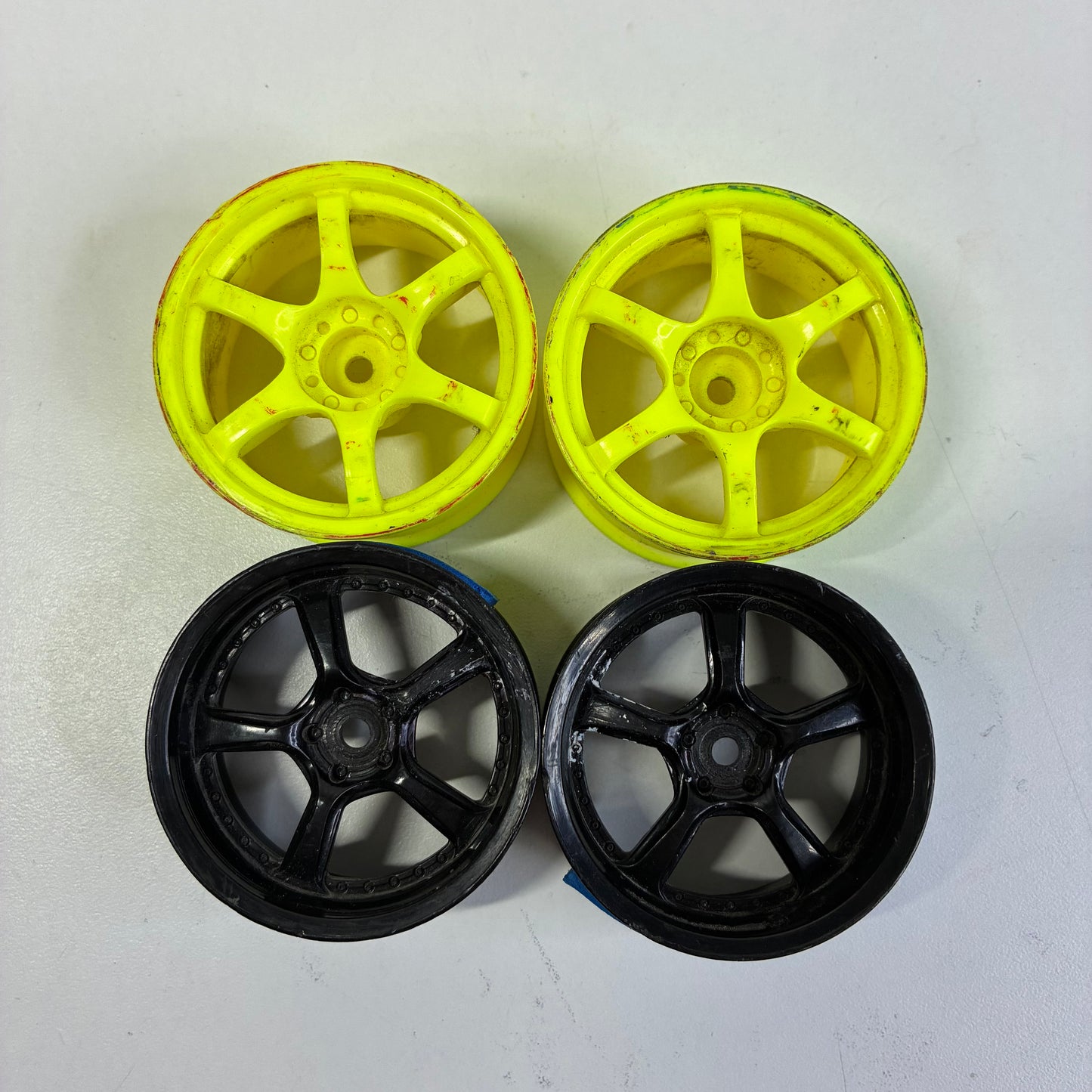 MST & Mikuni Wheels Yellow Black Missile Wheels Offset 5/7mm