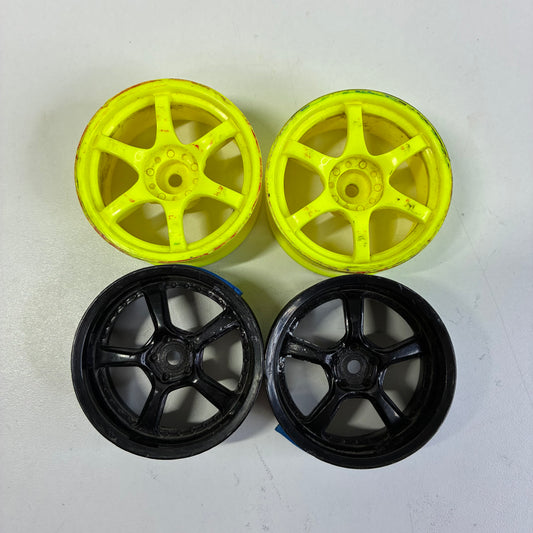 MST & Mikuni Wheels Yellow Black Missile Wheels Offset 5/7mm