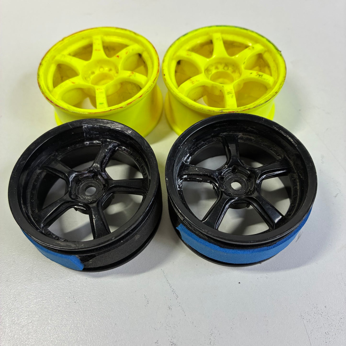 MST & Mikuni Wheels Yellow Black Missile Wheels Offset 5/7mm