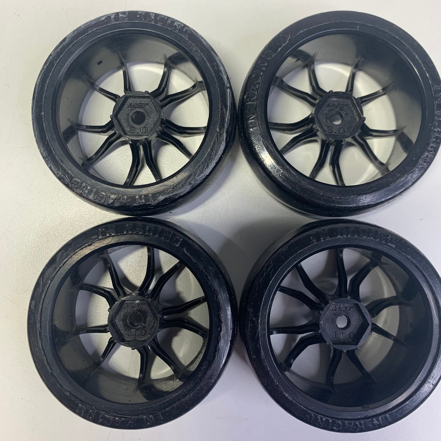 MST Black Offset 8/11mm Wheels & Tyres