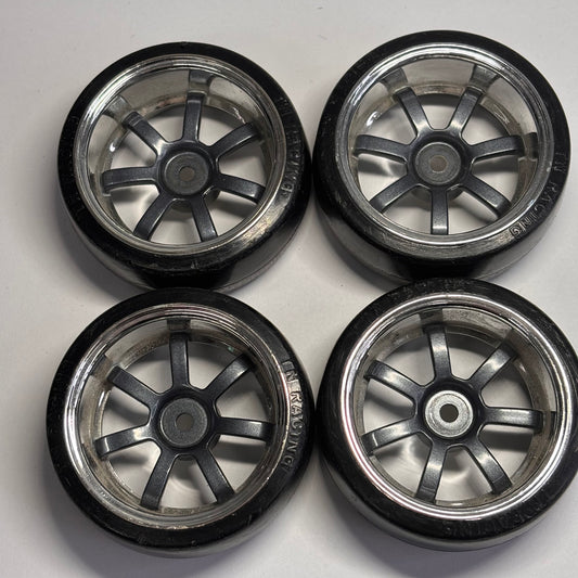 HPI 9MM Offset Wheels & Tyres Chrome Grey