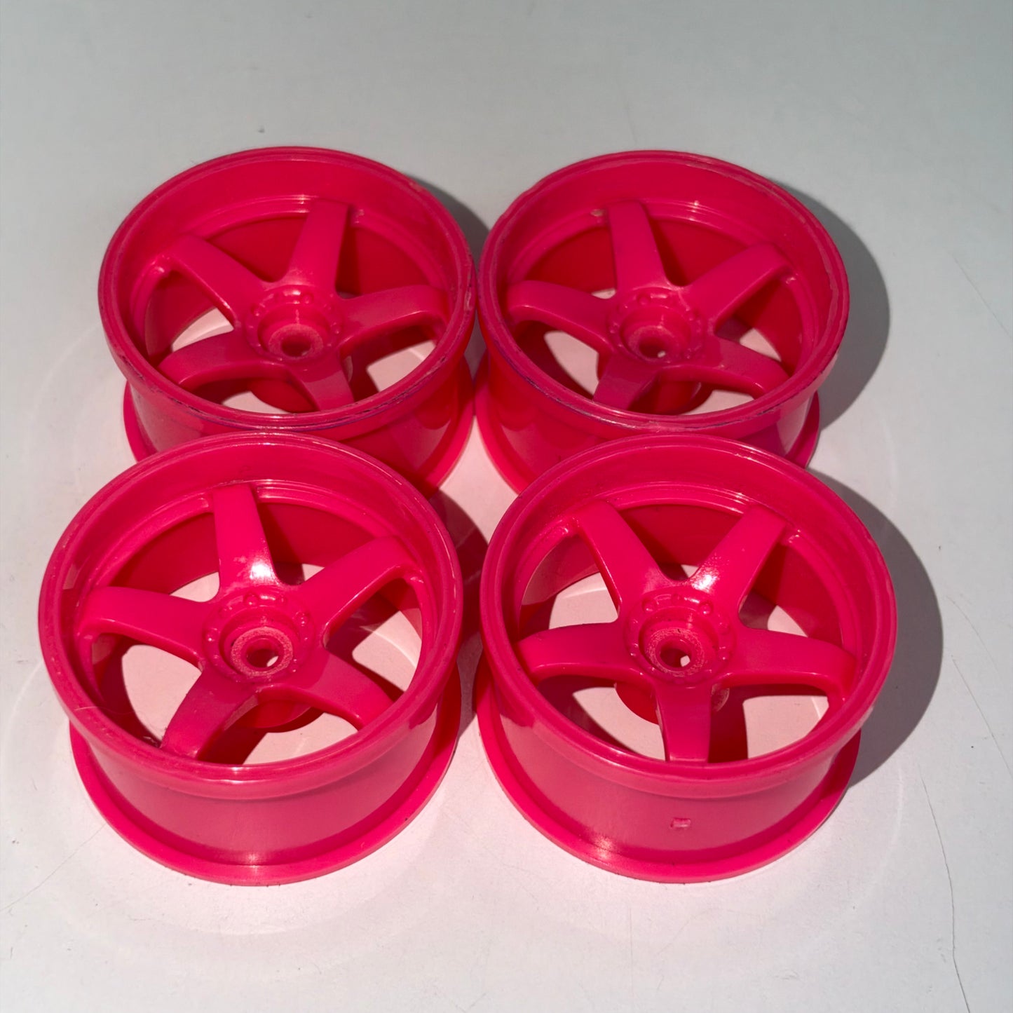 Topline Pink 5 Spoke Wheels 27mm Wide 7mm Offset
