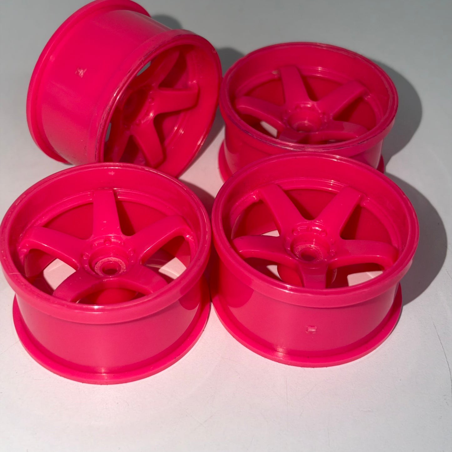 Topline Pink 5 Spoke Wheels 27mm Wide 7mm Offset