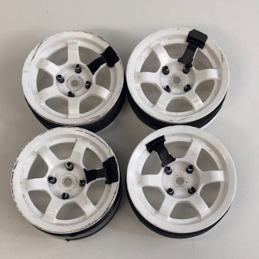 White Wheels Rays Offset 4