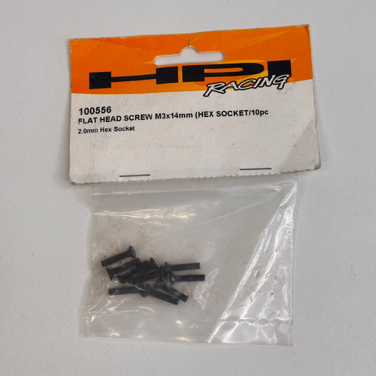 HPI Racing Flat Head Screw M3x14mm (Hex Socket/10pc) 2.0mm Hex Socket 100556