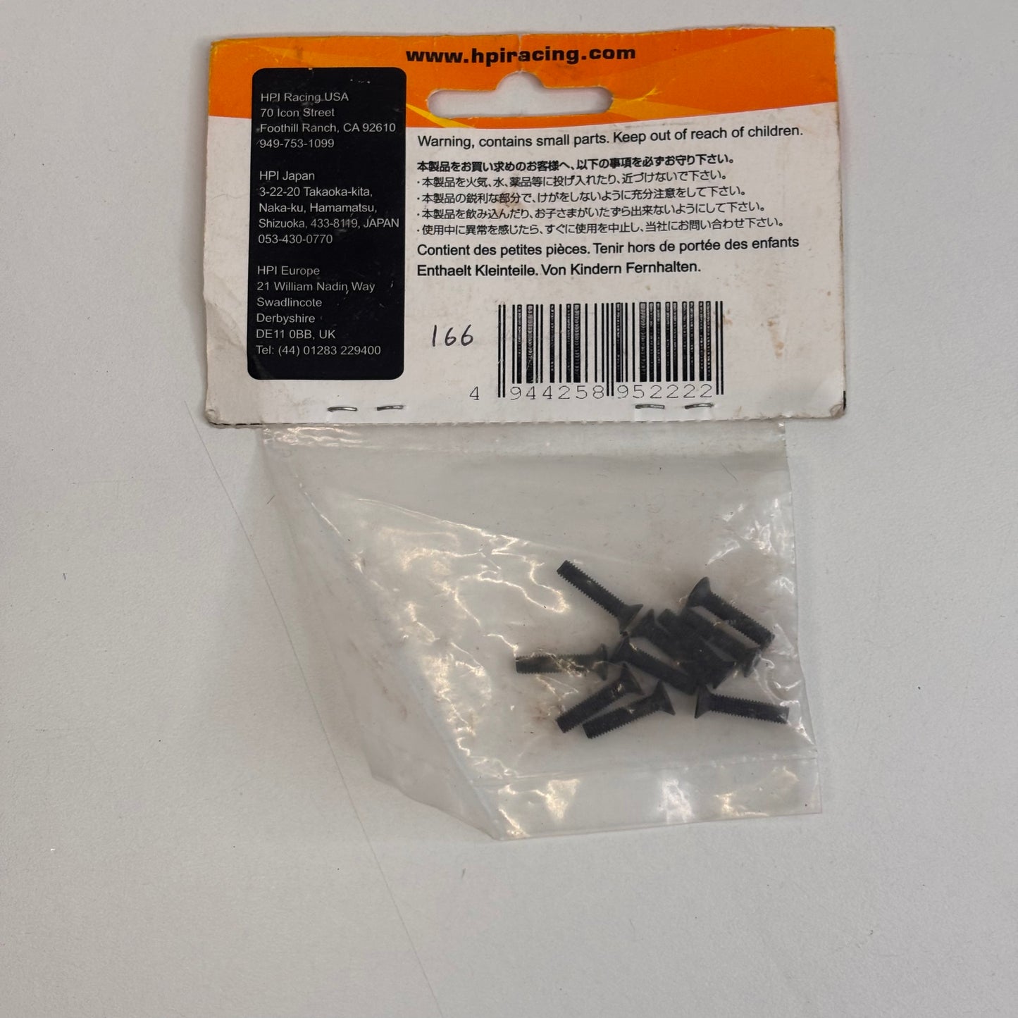 HPI Racing Flat Head Screw M3x14mm (Hex Socket/10pc) 2.0mm Hex Socket 100556