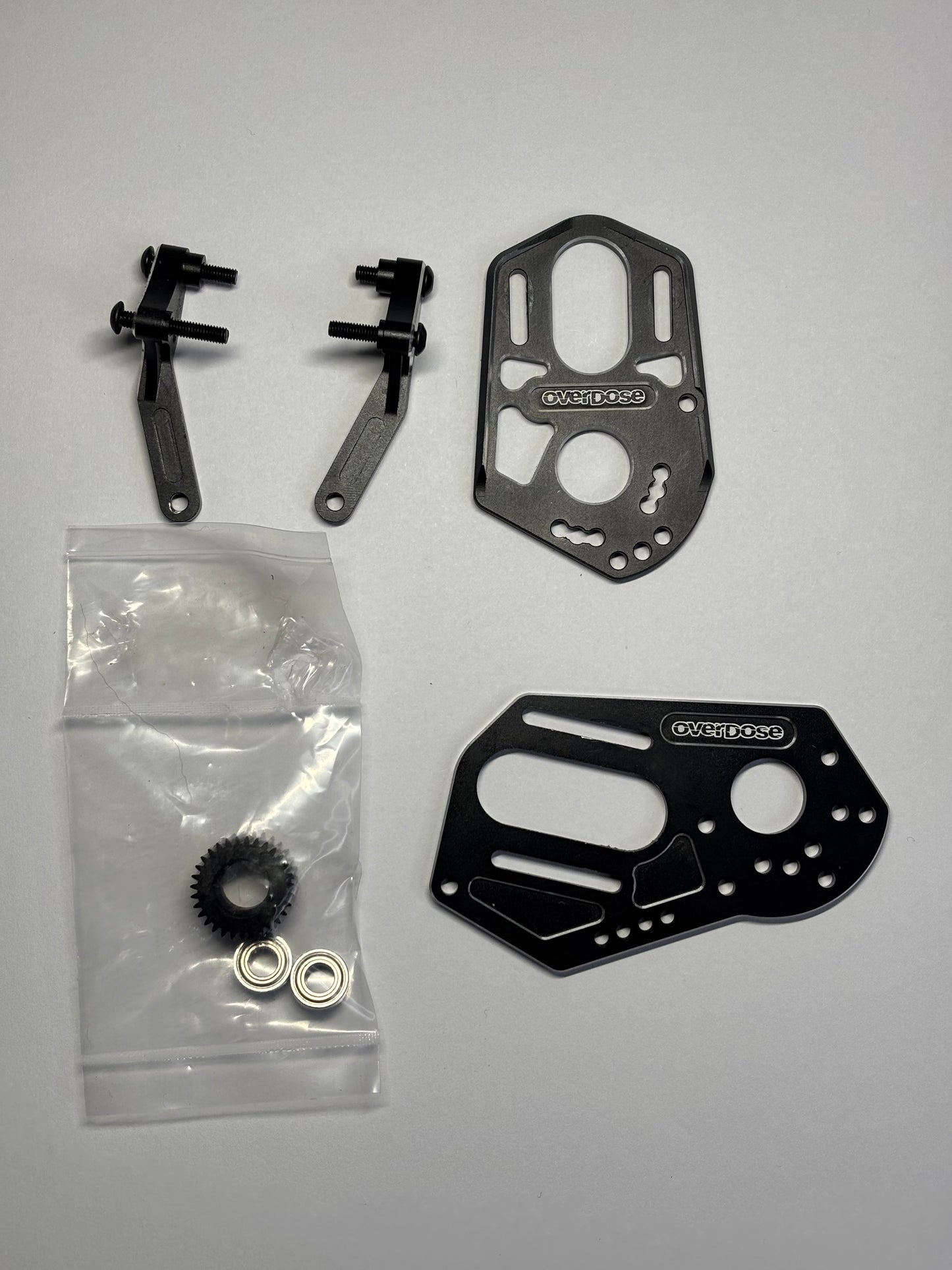 Overdose Black Alloy High Motor Mount Kit Conversion OD2877