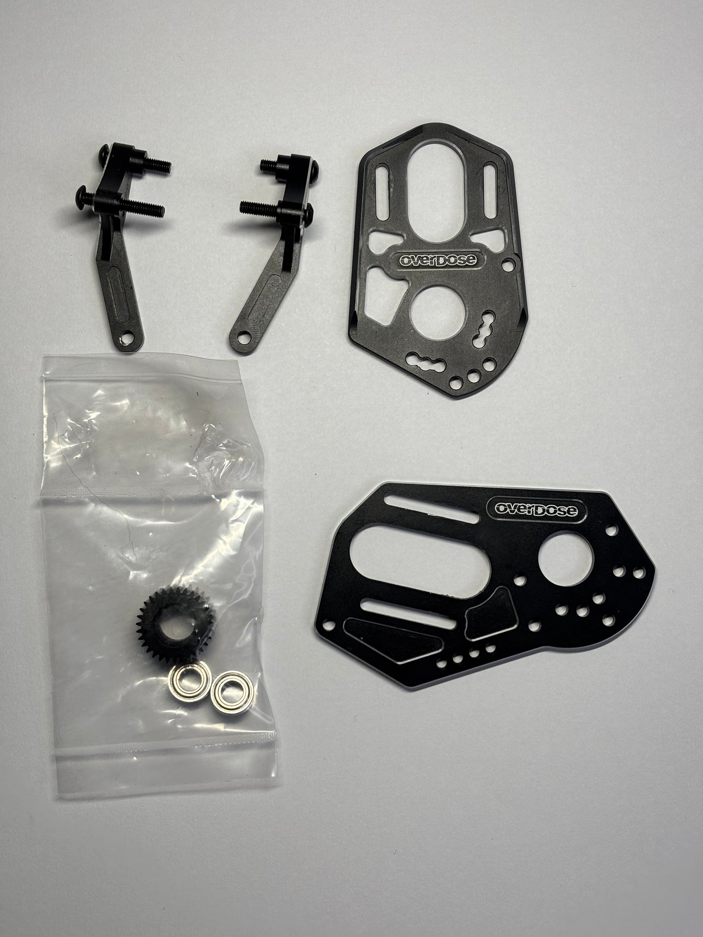 Overdose Black Alloy High Motor Mount Kit Conversion OD2877
