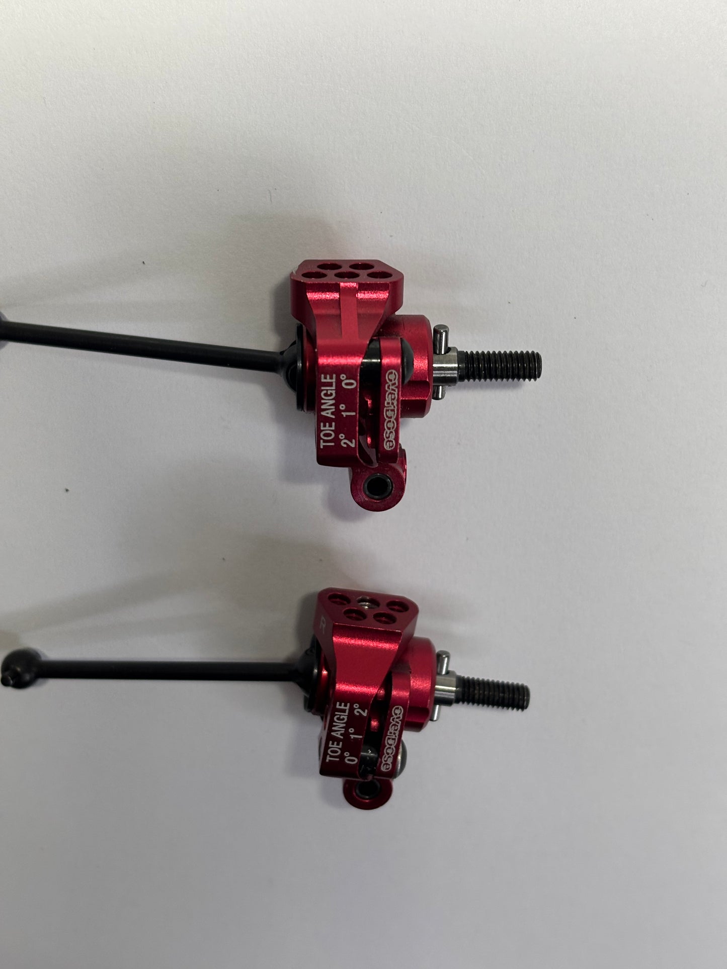 Overdose Red Alloy Rear Uprights Hubs OD2278b