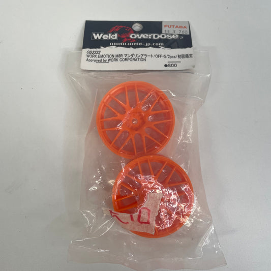 Overdose Work Wheels Pair x2 5MM Offset New Orange M8R OD2333