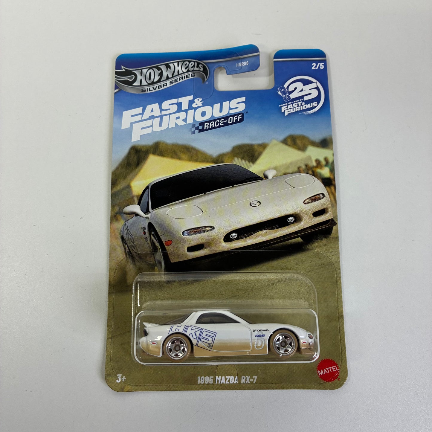 Hot Wheels 1995 MAZDA RX-7 FAST & FURIOUS RACE OFF SILVER SERIES