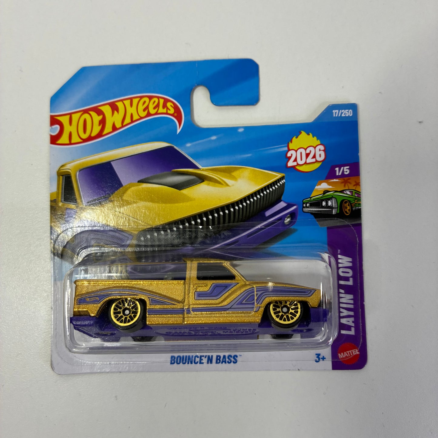 Hot Wheels BOUNCE'N BASS LAYIN LOW (Gold Purple)