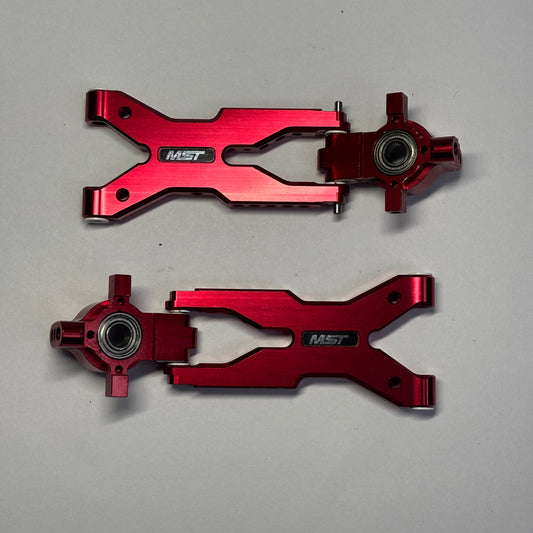 MST RMX 2.0 2.5 Red Alloy Rear Arms & Upright Hubs