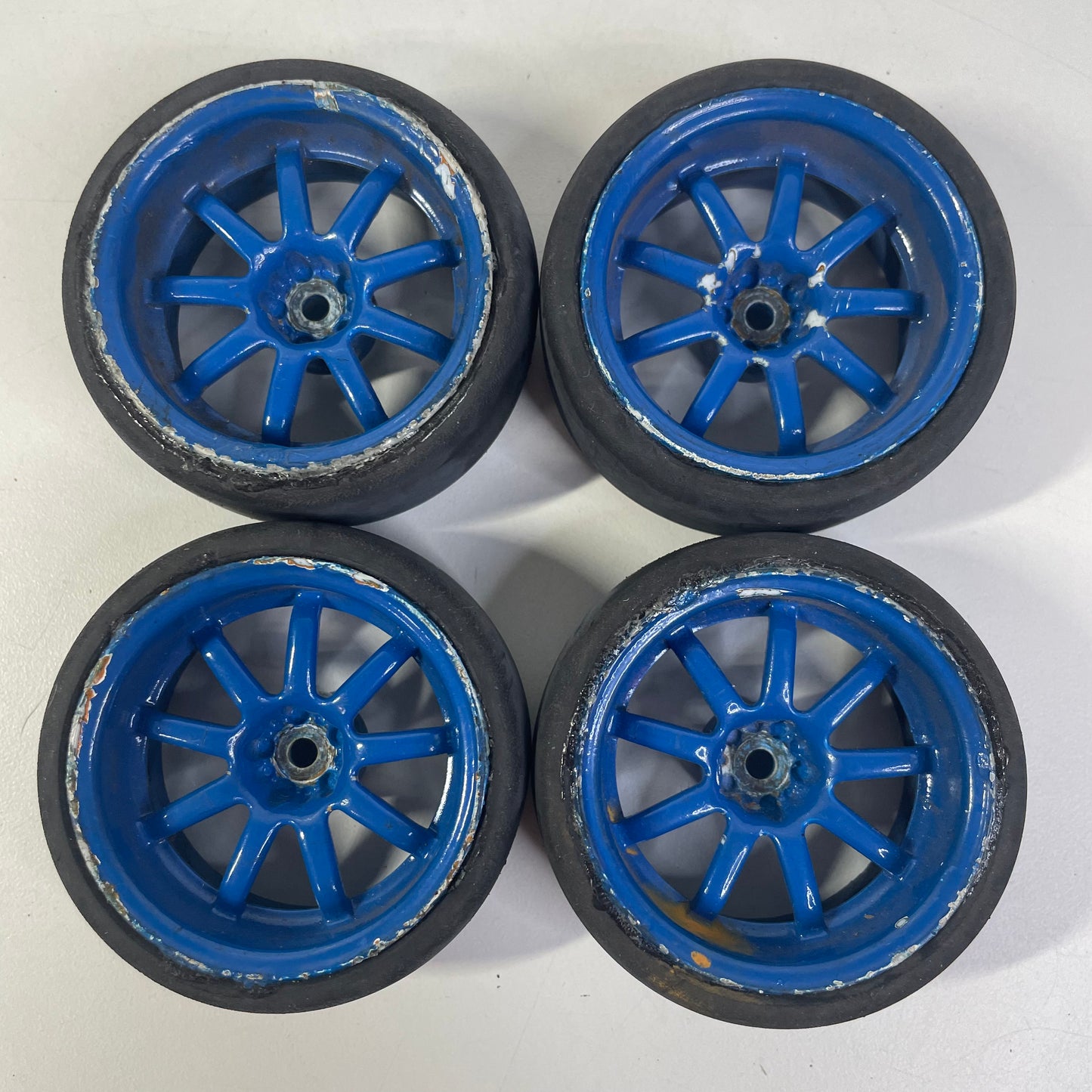 Speedway Pal ? Blue Wheels & Rubber Tyres Glued X4