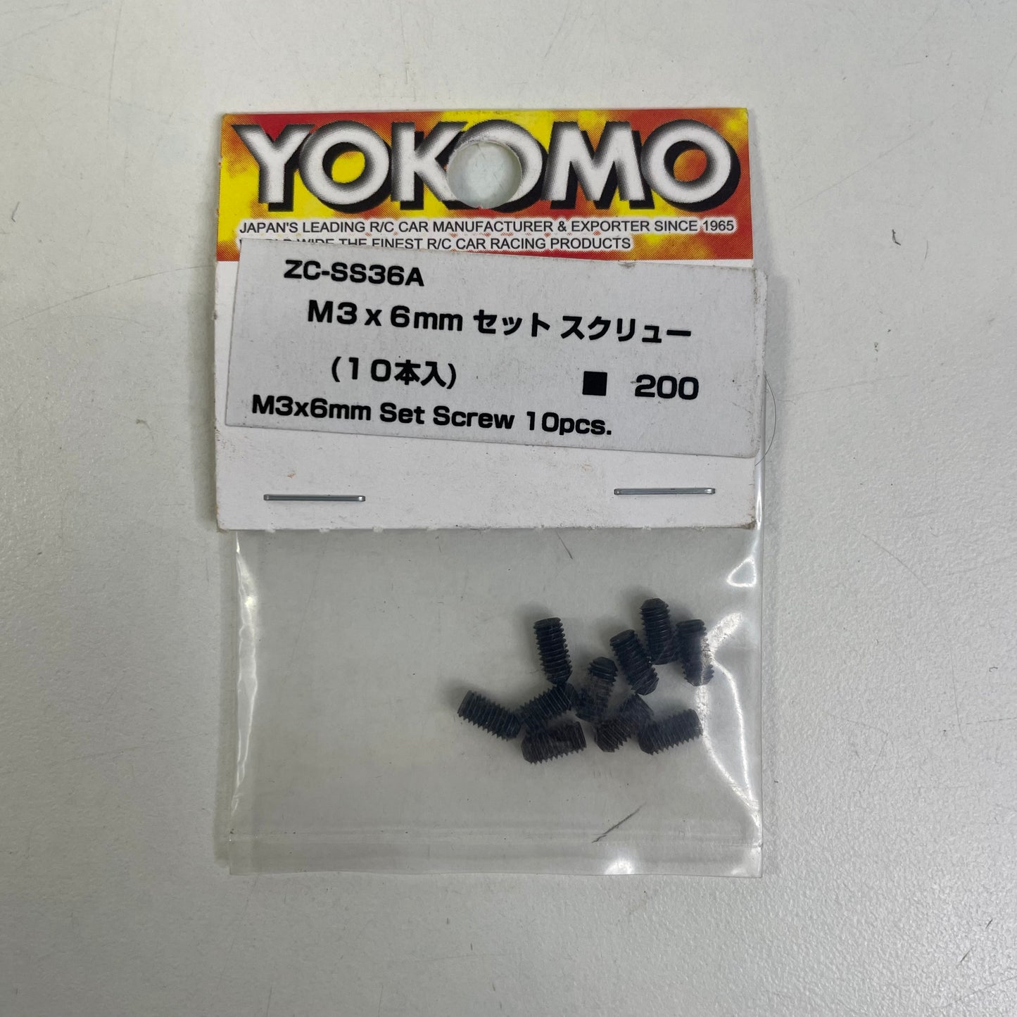 Yokomo ZC-SS36A M3 x 6mm Set Screw 10pcs.