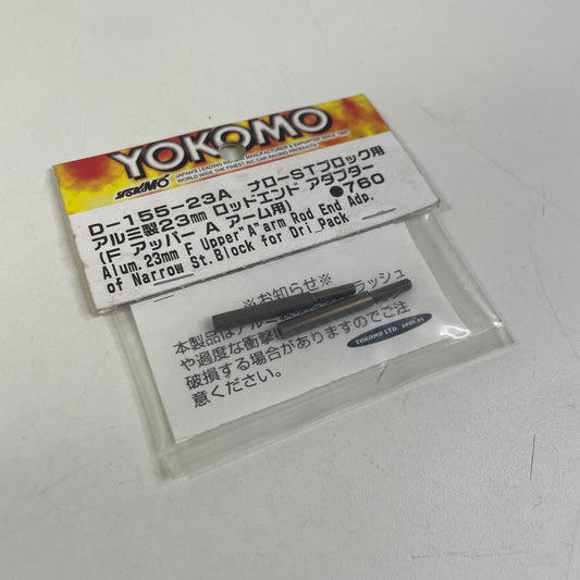Yokomo D-155-23A Alum 23mm F Upper "A" arm Rod End Adp. of Narrow St.Block for Dri Pack