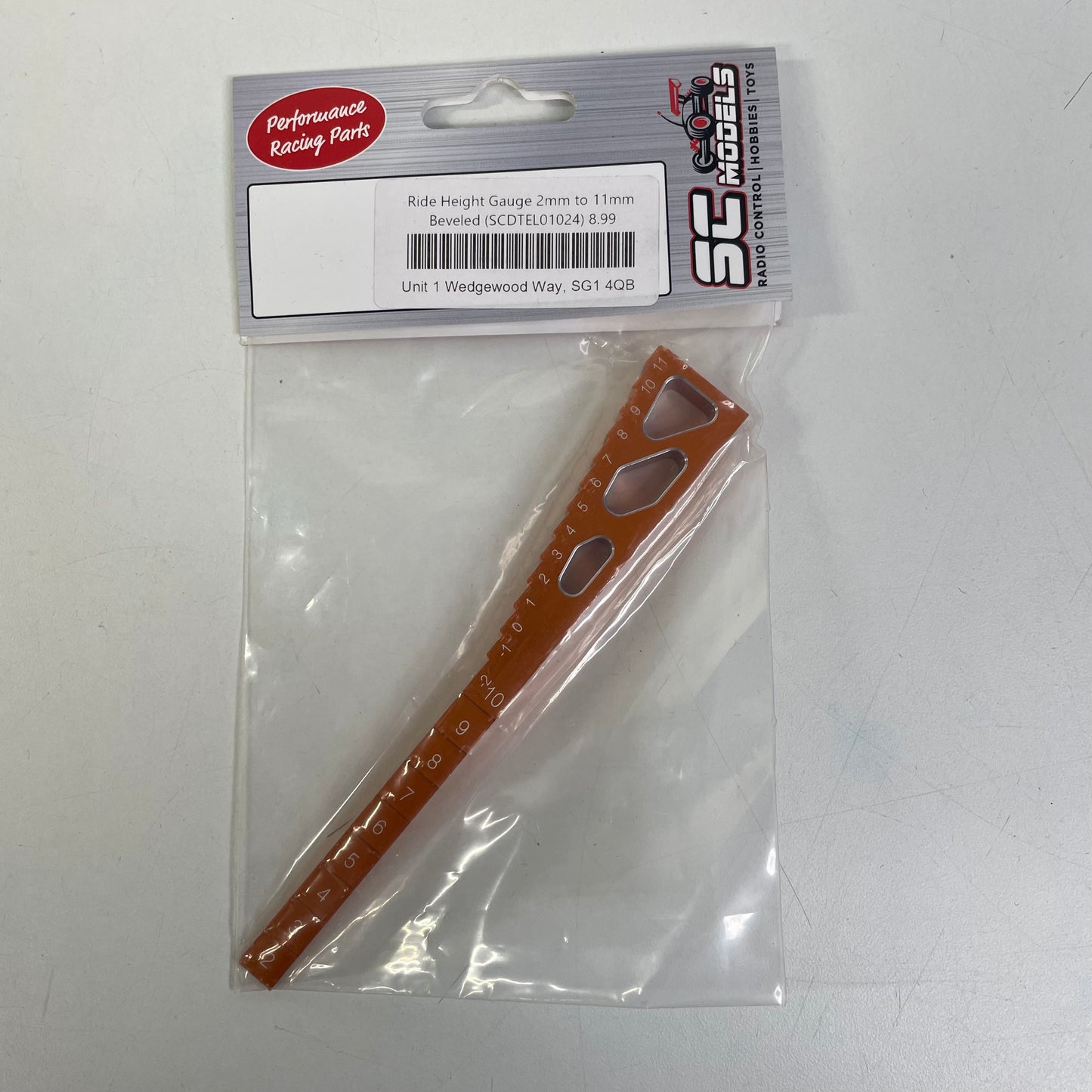 SC Models Ride Height Gauge 2mm to 11mm Beveled (SCDTEL01024)