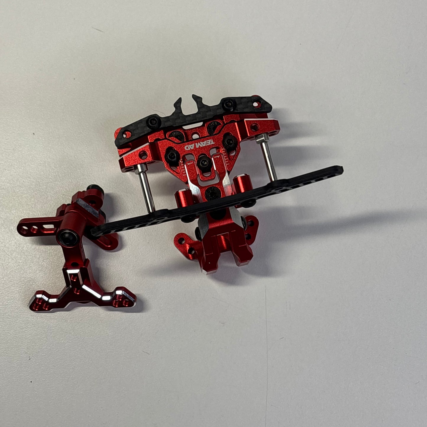 Team AD-XF Front Bulkhead Conversion Kit Red Alloy AD-9019R