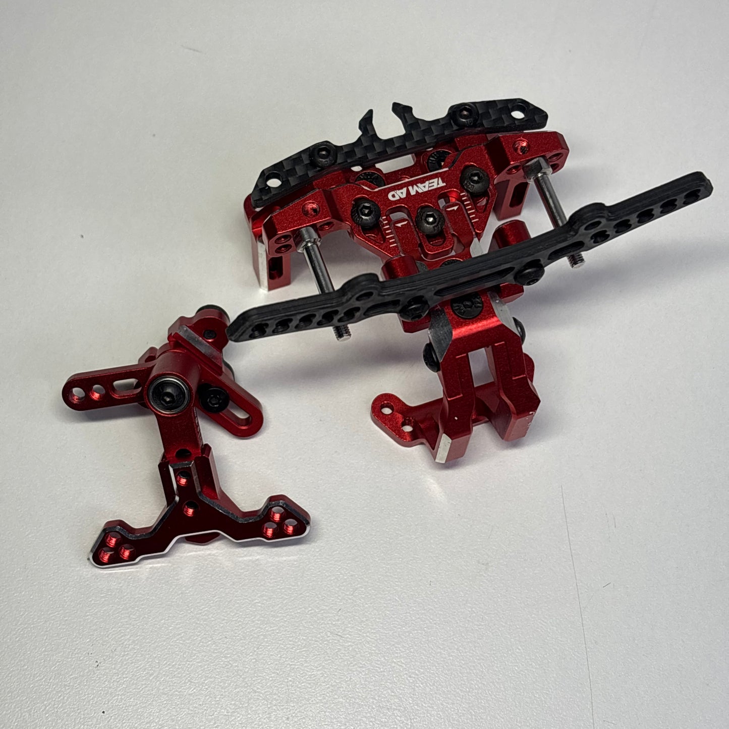 Team AD-XF Front Bulkhead Conversion Kit Red Alloy AD-9019R
