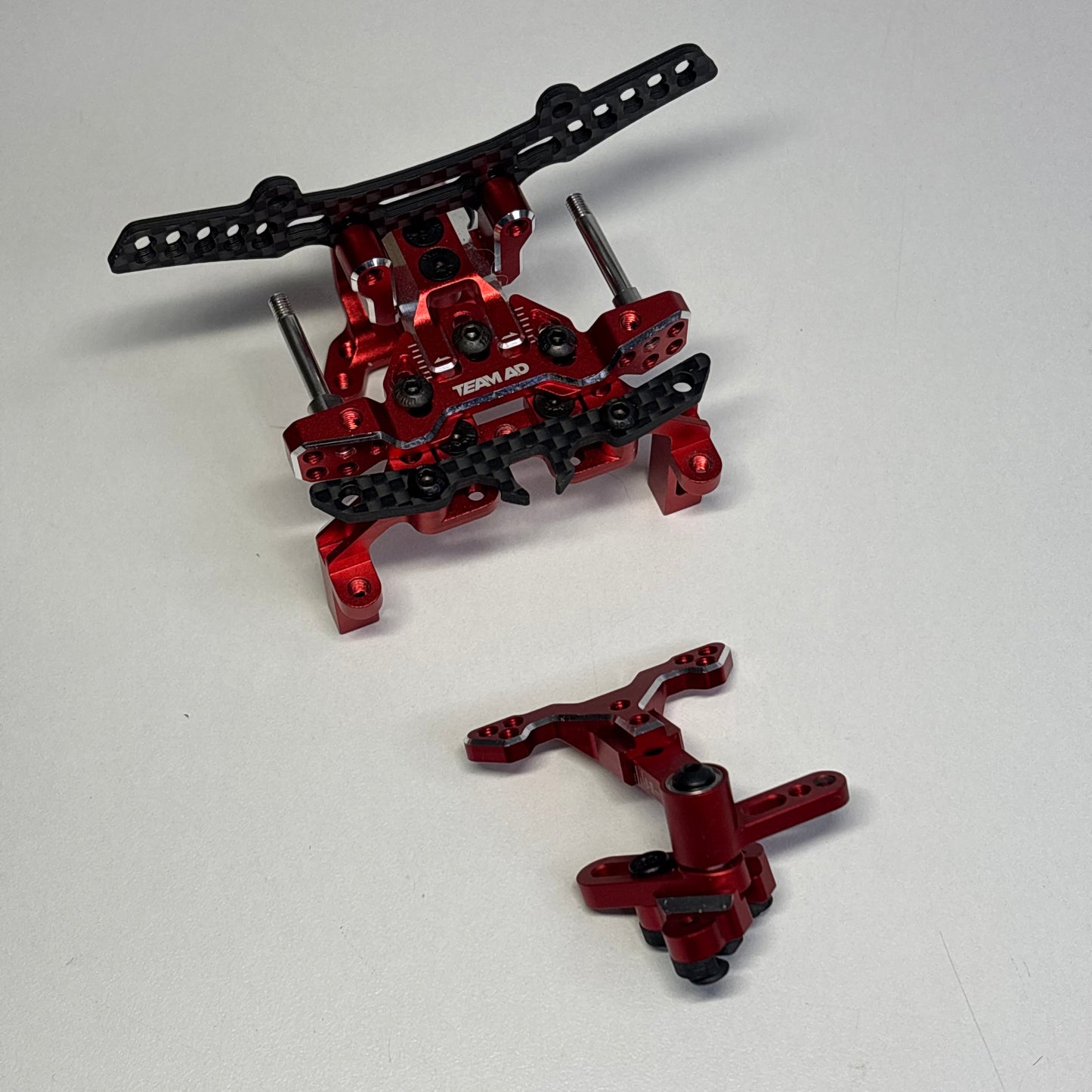 Team AD-XF Front Bulkhead Conversion Kit Red Alloy AD-9019R