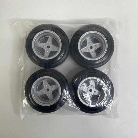Old School Style LP86 AE86 Wheels Black Silver With Outdoor Tyres