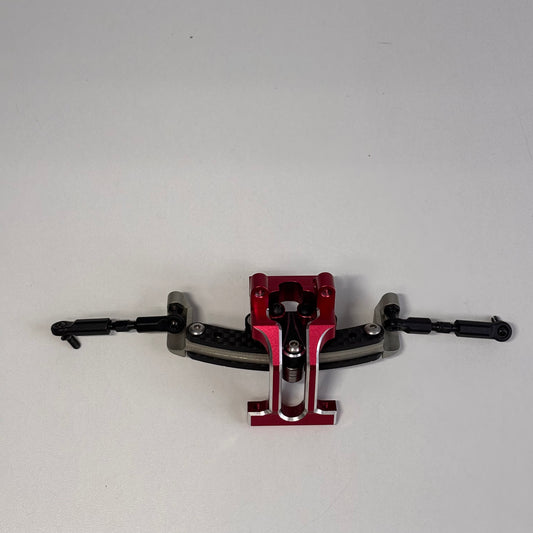 Yokomo Slide Rack Round Curved Red Alloy & Bulkhead