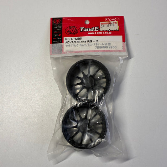 T&E Advan Black Wheels x4 RS-D 5mm Offset