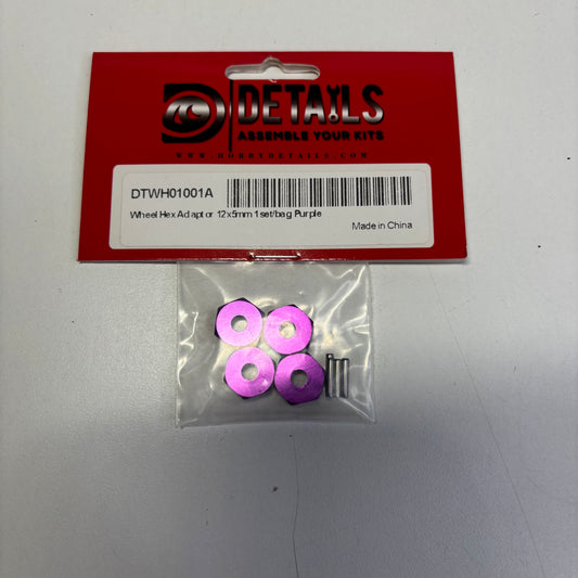 Details Wheel Hex 12mm Purple Alloy x4