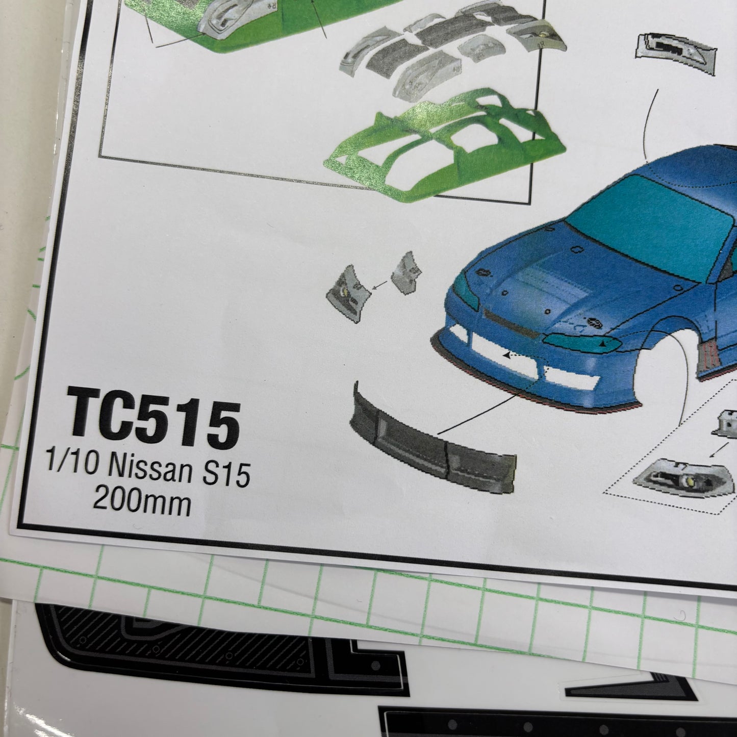 L&L Models TC515 200mm Nissan S15 Bodyshell Clear