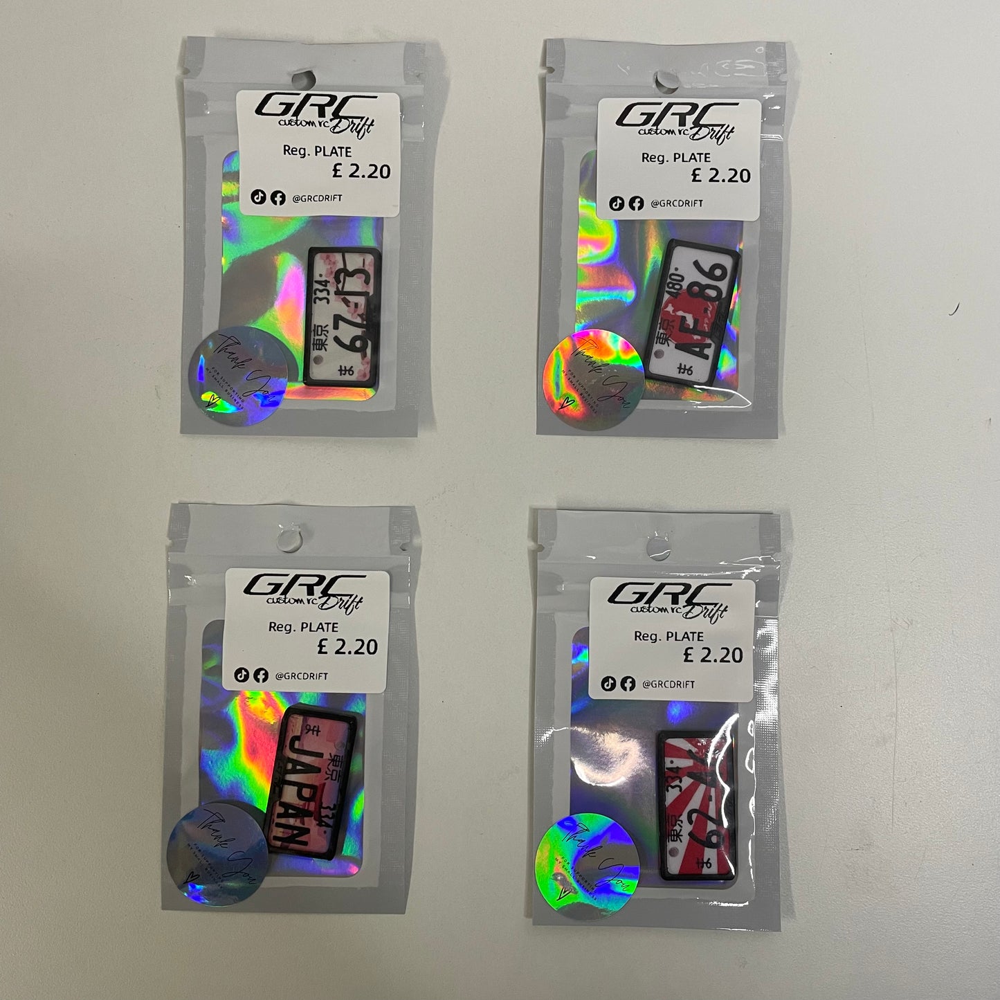 GRC Body Shell Accessories Reg Plates All Designs