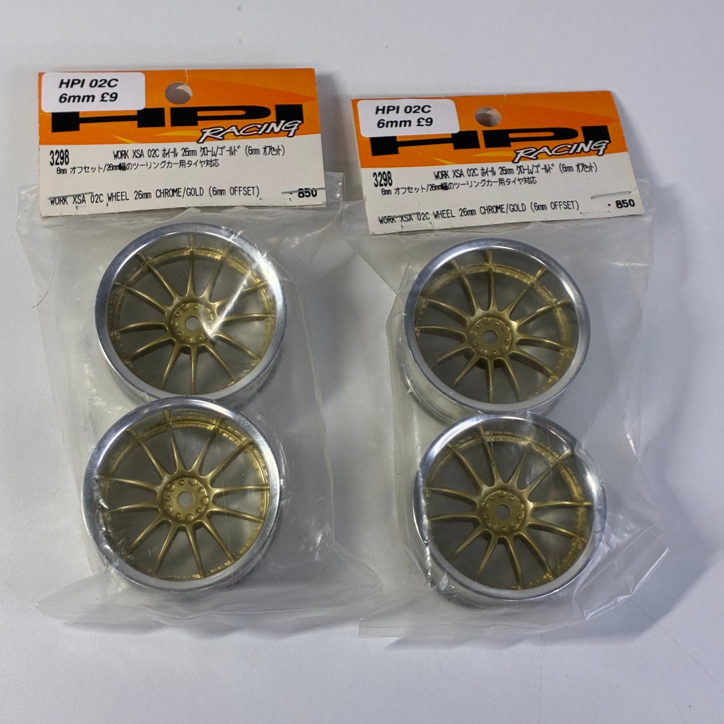 HPI 02C 6mm 3298 Chrome Gold Work Wheels