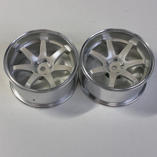 Yokomo Silver White Wheels Offset 9 Pair