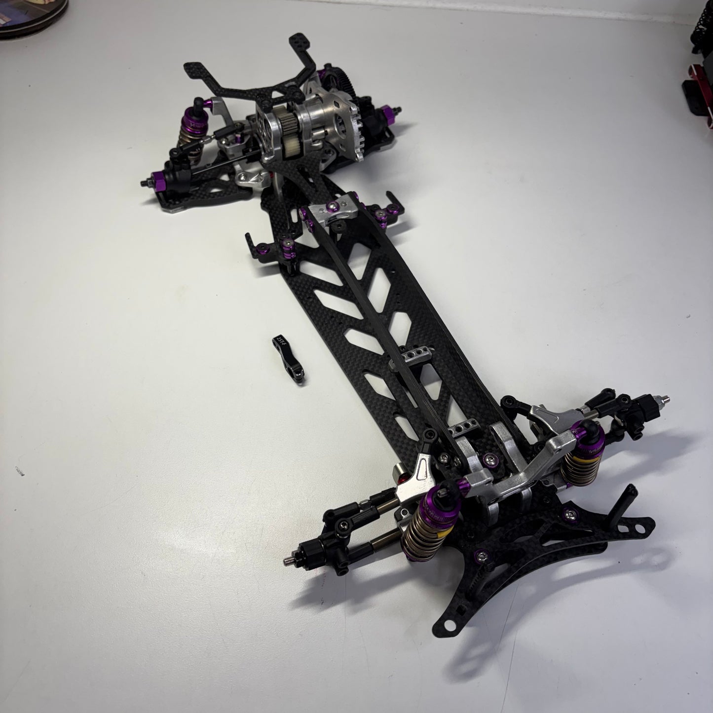 Yokomo MD1.0 Master Drift RWD Carbon Alloy Silver Purple Chassis