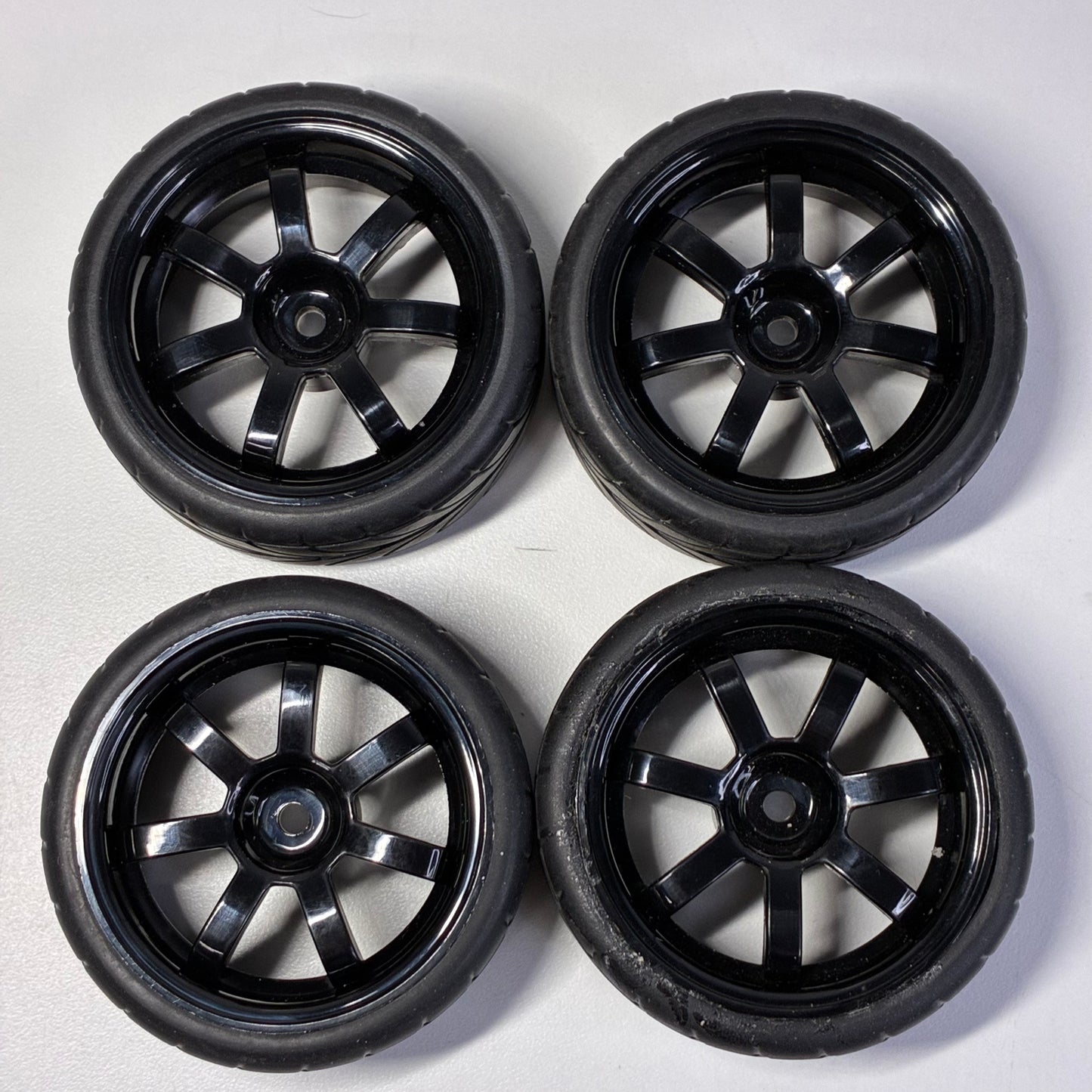 Black Wheels & Rubber Tyres
