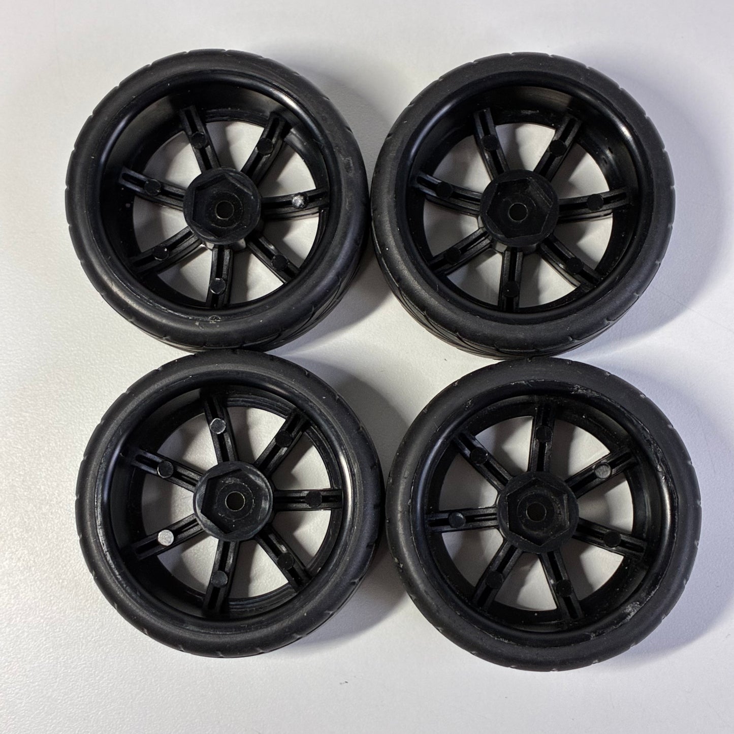 Black Wheels & Rubber Tyres